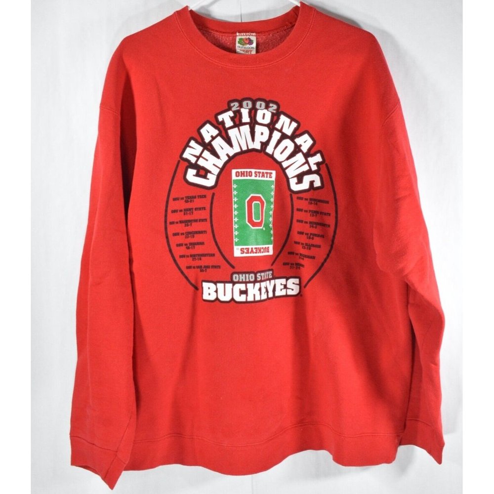 Vintage Ohio State Buckeyes National Champions 2002 Mens Crewneck Sweatshirt XL
